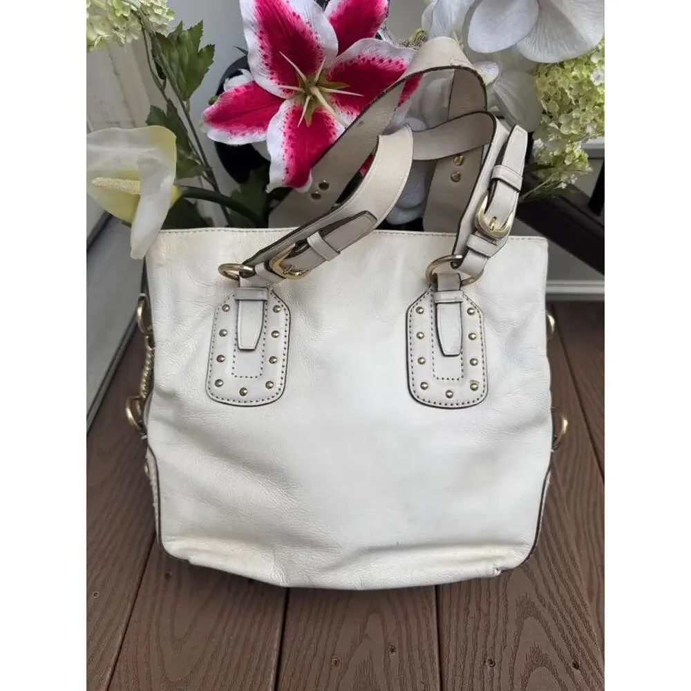 MICHAEL MICHAEL KORS Studded Leather Satchel TOTE BAG (PU150
